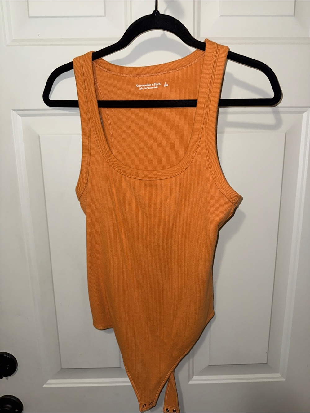 Abercrombie & Fitch Orange Ribbed Tank Bodysuit
